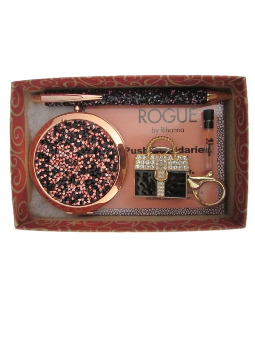 Purse Set Compact Mirror, Keychain, Ink Pen & Rogue by Rihanna NEW - Picture 4 of 5